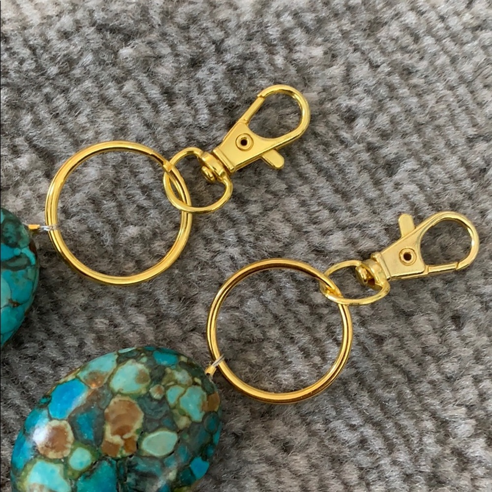 💕x2HP💕Green and Blue Agate beaded keychain - Picture 6 of 7